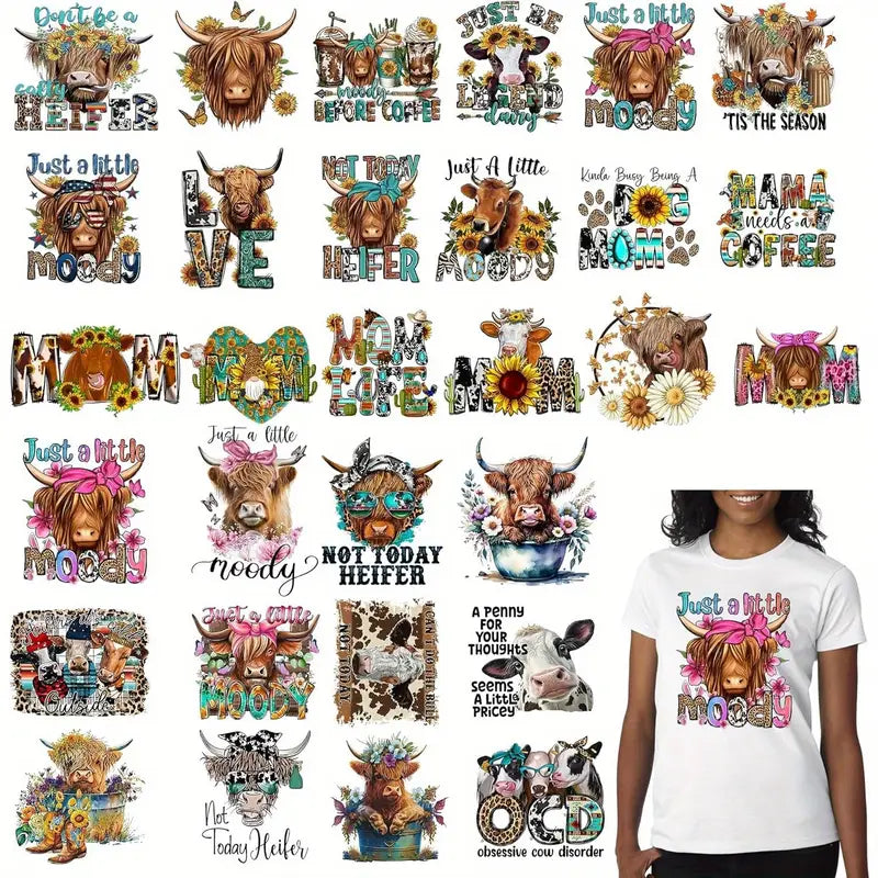 Cow related DTF Decals